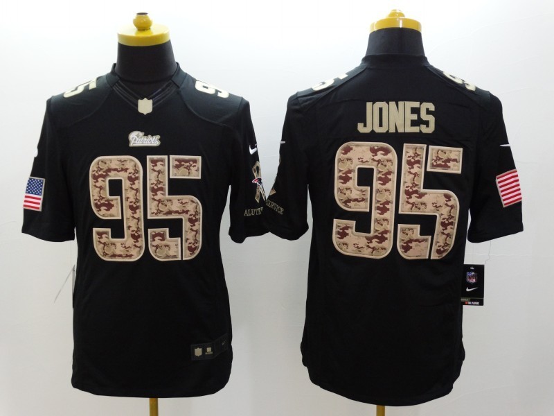 Men's New England Patriots Chandler Jones #95 Black Jersey